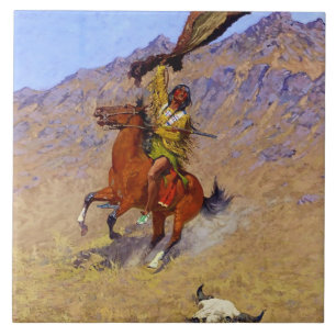 “Het Signaal” Westerse kunst van Frederic Remingto Tegeltje