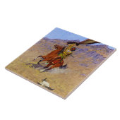 “Het Signaal” Westerse kunst van Frederic Remingto Tegeltje (Zijkant)