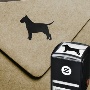 Het Silhouet van bull terrier Zelfinktende Stempel