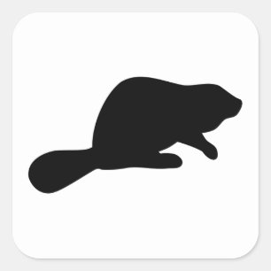 Het Silhouet van de bever Vierkante Sticker
