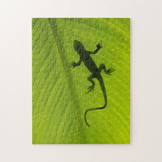 Het Silhouet van de gekko Legpuzzel (Verticaal)