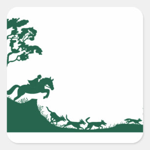 Het Silhouet van de Jacht van de vos Vierkante Sticker