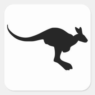 Het Silhouet van de kangoeroe Vierkante Sticker