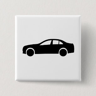 Het Silhouet van de limousine Vierkante Button 5,1 Cm
