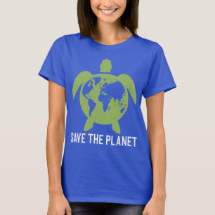 Het silhouet van de planeet schildpad t-shirt