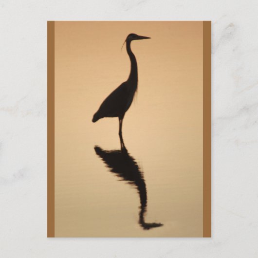 Het Silhouet van de reiger Briefkaart (Voorkant)