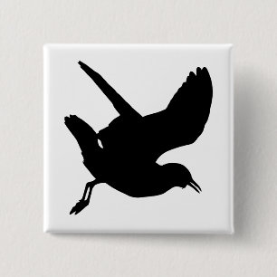 Het Silhouet van de zeemeeuw Vierkante Button 5,1 Cm