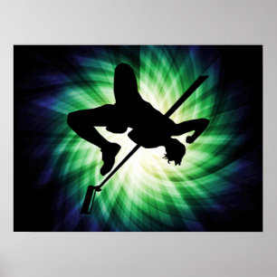Het Silhouet van hoogspringen; Koel Poster