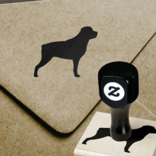 Het Silhouet van Rottweiler Rubberstempel