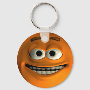 Het Sinaasappel van Emoticon Sleutelhanger