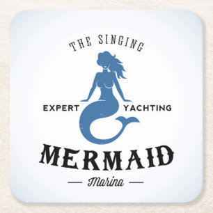 Het Singing Mermaid Poster Vierkante Kartonnen Onderzetter