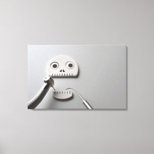 Het skelet waarvoor een tandheelkundige behandelin canvas afdruk