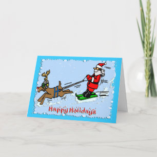 Het Ski?en van de kerstman Feestdagen Kaart