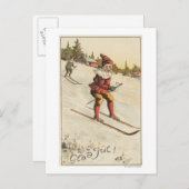 Het Ski?en van GreetingSanta van Kerstmis Feestdagenkaart (Voorkant / Achterkant)
