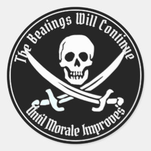 het slaan zal doorgaan tot de morele verbetering ronde sticker