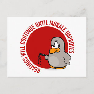 Het slaan zal doorgaan tot het moreel verbetert briefkaart