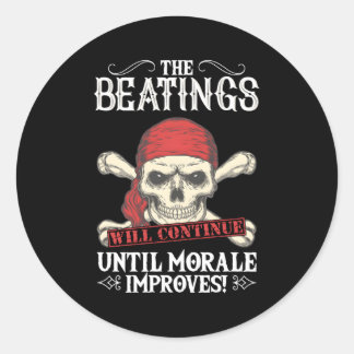 het slaan zal doorgaan tot morale verbetering bren ronde sticker