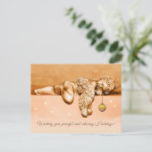 Het slapen van Weinig Engel van de Vakantie Feestdagenkaart (Staand voorkant)