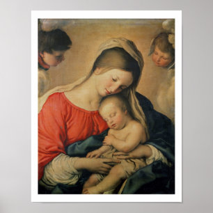 Het Slapende Christus Kind (olie op doek) Poster