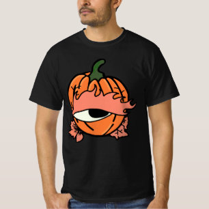 Het slaperige oog van de Spooky Pumpkin T-shirt