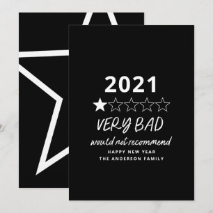 Het slechte jaar 2021 in review 5 ster feestdagenkaart