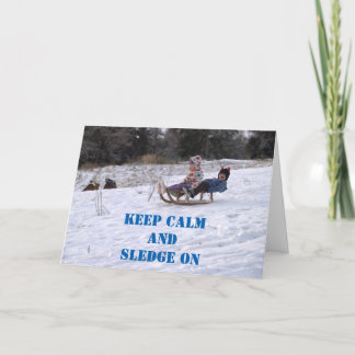 Het sledging van kinderen feestdagen kaart