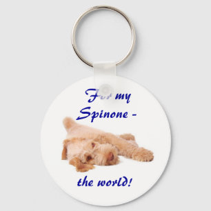Het sleutelwoord - "Voor mijn Spinone - de wereld! Sleutelhanger