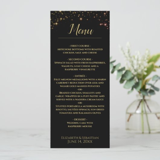 Het slijten van het Sparkles Wedding Menu (Staand voorkant)