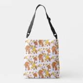 Het Snack Drager Retro Paddenstoelenpatroon Crossbody Tas (Achterkant)