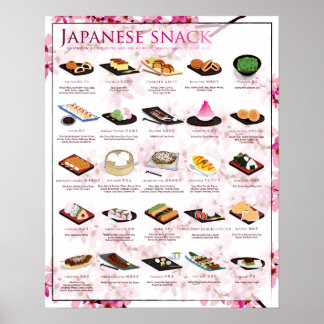 HET SNACK POSTER, 16X20, SAKURA ACHTERGROND POSTER