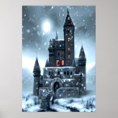 Het sneeuwt in het kasteel | AI Art Poster (Voorkant)