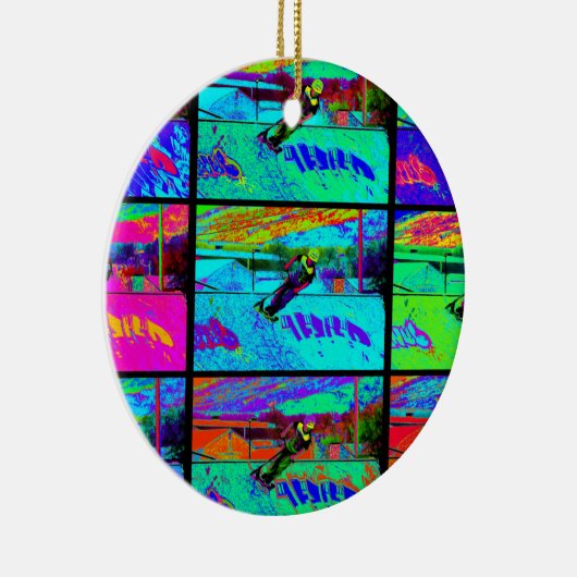 Het snijden van de Ramp - Stunt Scooter Rider Keramisch Ornament (Rechts)