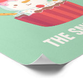 Het Snowman Cupcake-kerstdecor forceren Poster (Hoek)