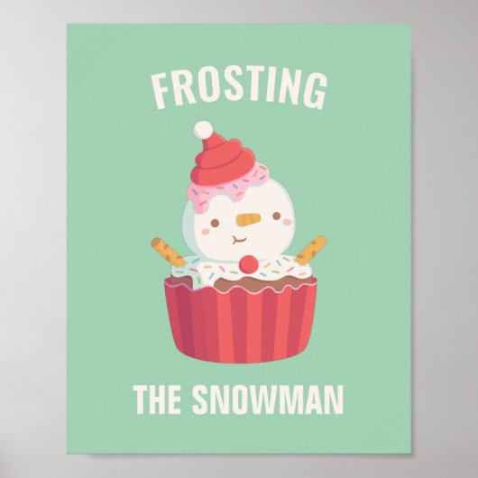 Het Snowman Cupcake-kerstdecor forceren Poster (Voorkant)