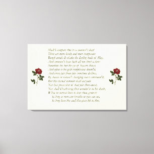 Het Sonnet van Shakespeare # 18 Canvas Afdruk