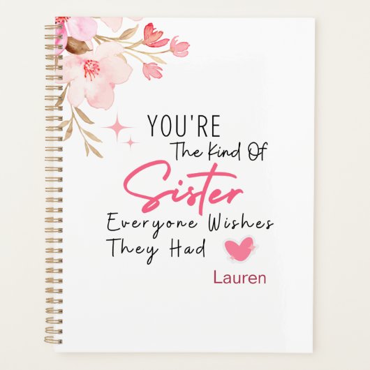 Het soort zusterplanner - gepersonaliseerd geschen planner (Voorkant)