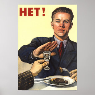 HET - Sovjet anti - alcoholpropaganda - 1954 Poster