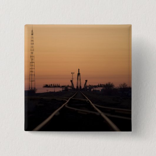 Het Soyuz-lanceerplatform Vierkante Button 5,1 Cm (Voorkant)