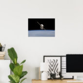 Het Soyuz TMA-11-ruimtevaartuig boven het aardoppe Poster (Thuiskantoor)