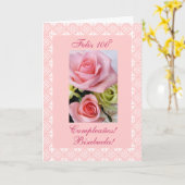 Het Spaans: 100 años - bisabuela Kaart (Gele Bloem)