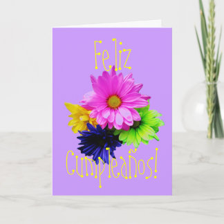 Het Spaans: Cumpleanos! margaritas neon Kaart