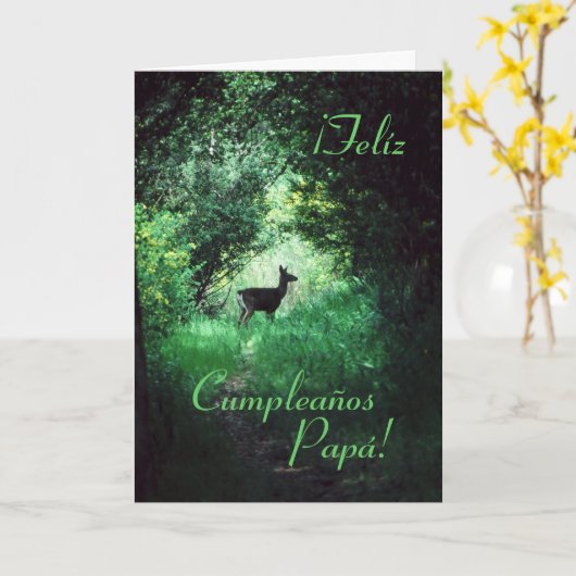 Het Spaans: Cumpleaños Papá/de Verjaardag van de Kaart (Gele Bloem)