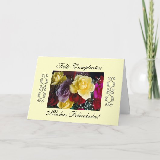 Het Spaans: Cumpleaños/Verjaardag Kaart (Voorkant)