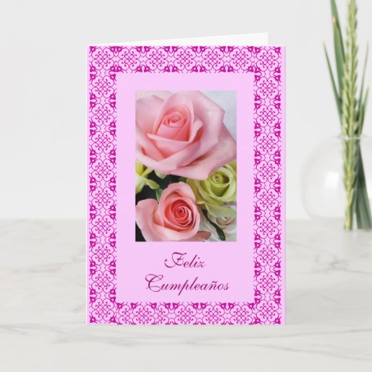 Het Spaans: Feliz Cumpleanos Kaart (Voorkant)