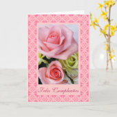 Het Spaans: Rosas van Cumpleanos y Kaart (Gele Bloem)