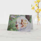Het Spaniel van Clumber - het Bos van de Lente - Kaart (Gele Bloem)