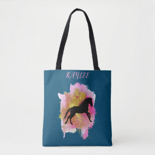 HET SPARKLEREN VAN DE HORSE CANVAS TAS VERSPREID.