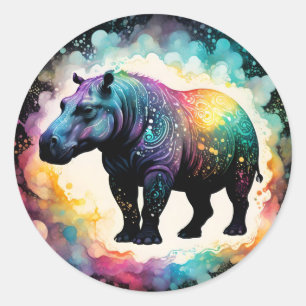 Het spectrale nijlpaard: een holografische reis ronde sticker
