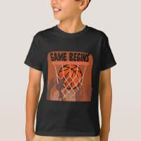 Het spel begint met basketbal T-shirt