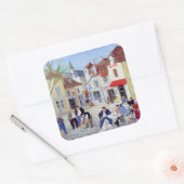 Het spel Burgundy Vierkante Sticker (Envelop)